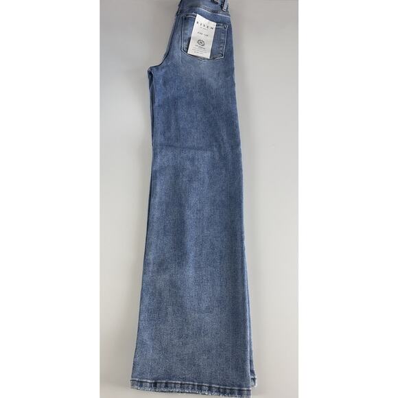 RISEN High Rise Distressed Ripped Wide Leg Baggy Jeans 7/28 Medium Wash - Picture 12 of 16